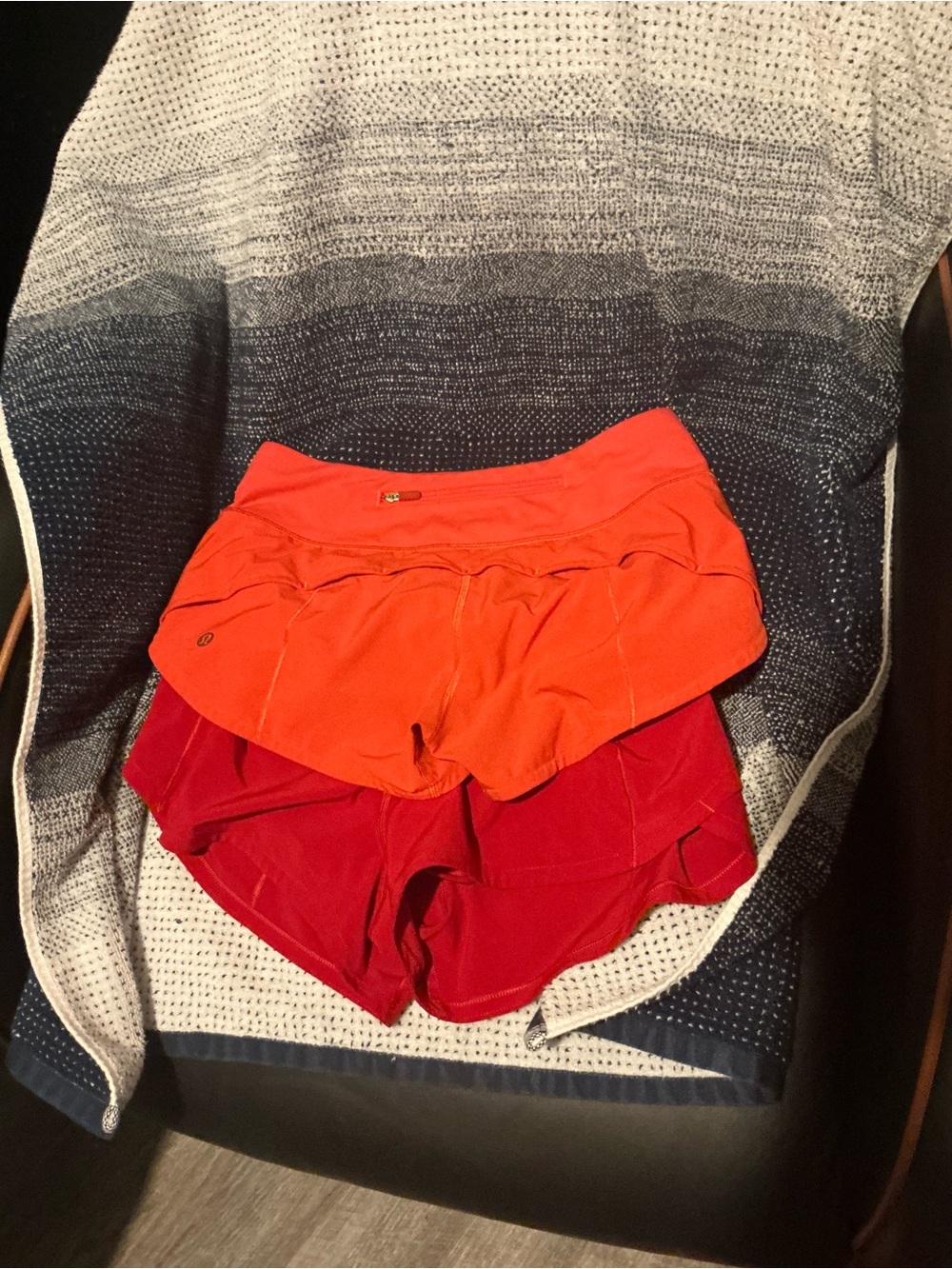 lululemon athletica Bright Orange and Deep Red Women's Athletic Shorts